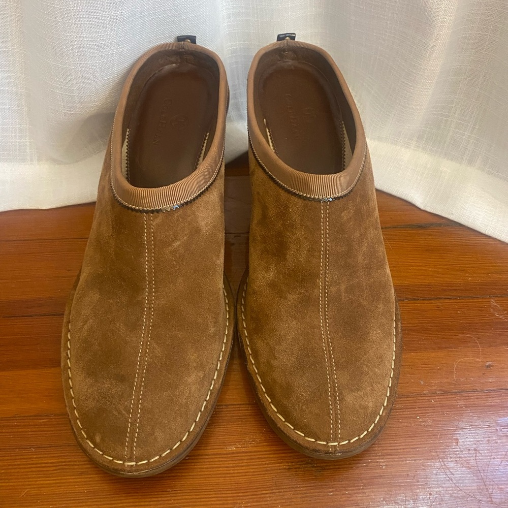 Cole Haan Jaynie suede wedge mules